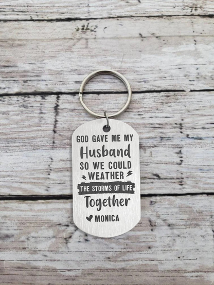 God gave me my husband, Personalised Photo Keychain Gifts For Husband-Jessemade AU