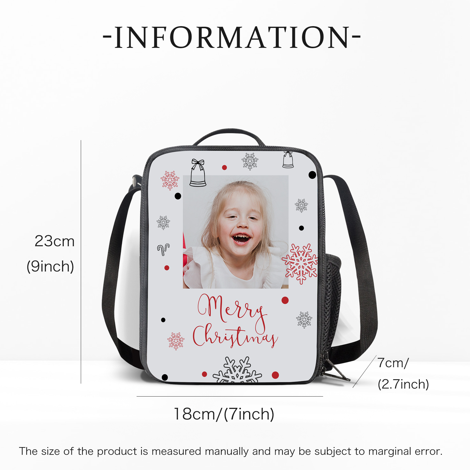 Custom Photo Lunch Bag Personalised Snow Lunch Box Gifts for Kids-Jessemade AU