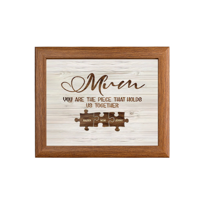 Personalised Mum Puzzle Picture Frame With Light Custom 3 Names Decor Gifts For Mother - You are the piece that holds us together-Jessemade AU