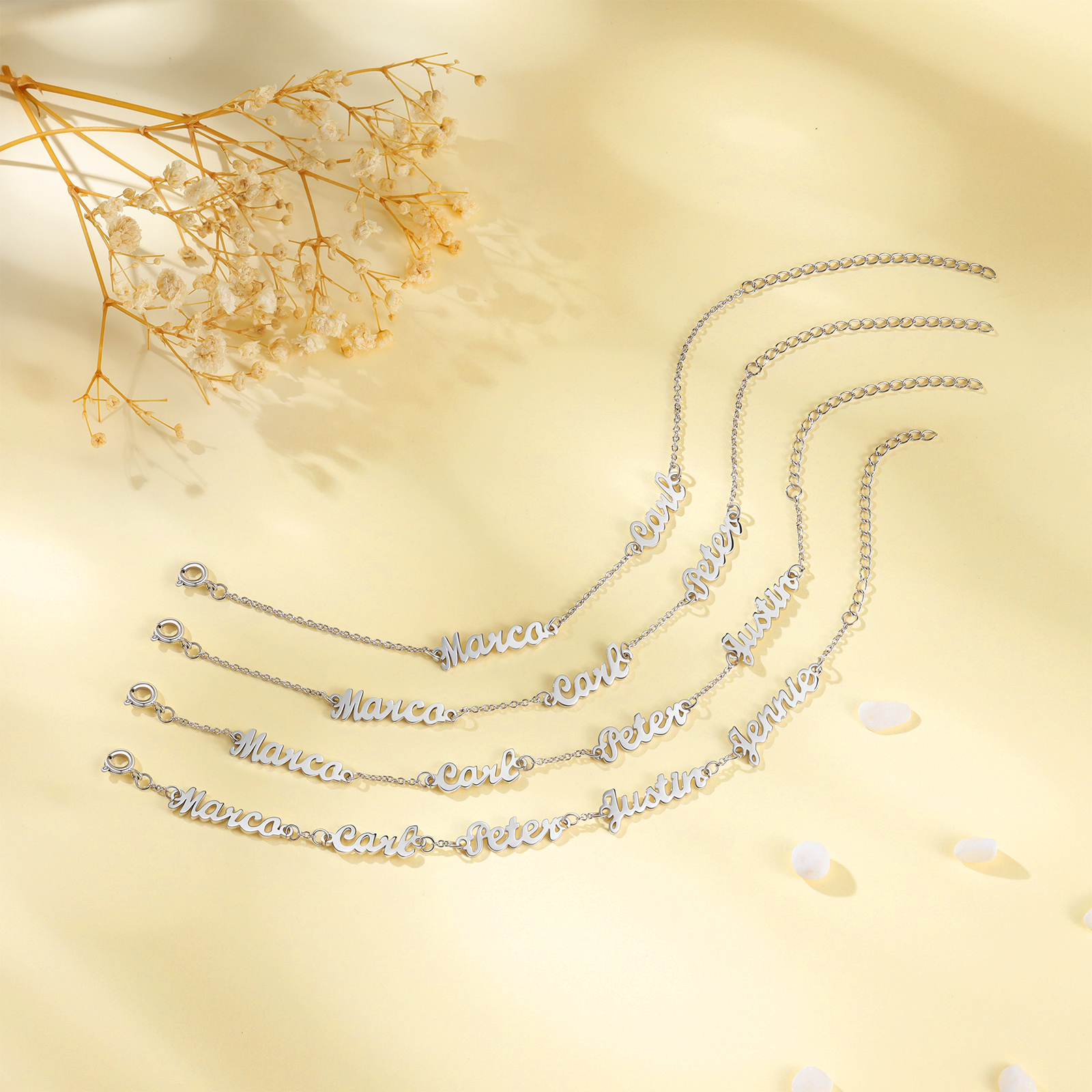 Personalised Family Name Bracelet Custom 2 Names Bracelet  Best Gift For Her-Jessemade AU