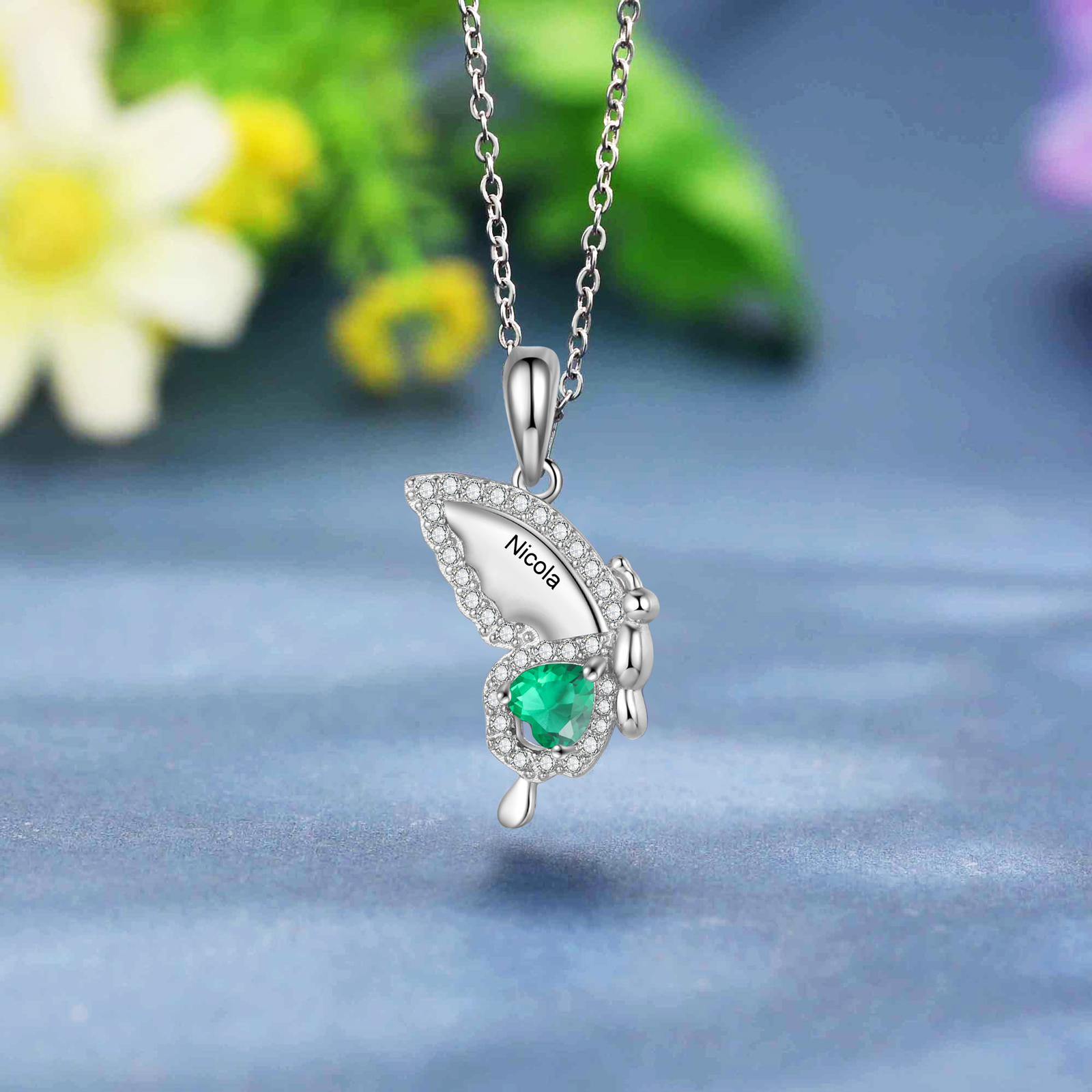 Butterfly Necklace Set Customised Birthstones & Names Necklace Mother and Daughter Necklaces Birthday Gift for Friends-Jessemade AU