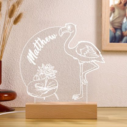 Flamingo Night Light Personalised Name LED Lamp Custom Animal Night Light Gifts For Kids-Jessemade AU