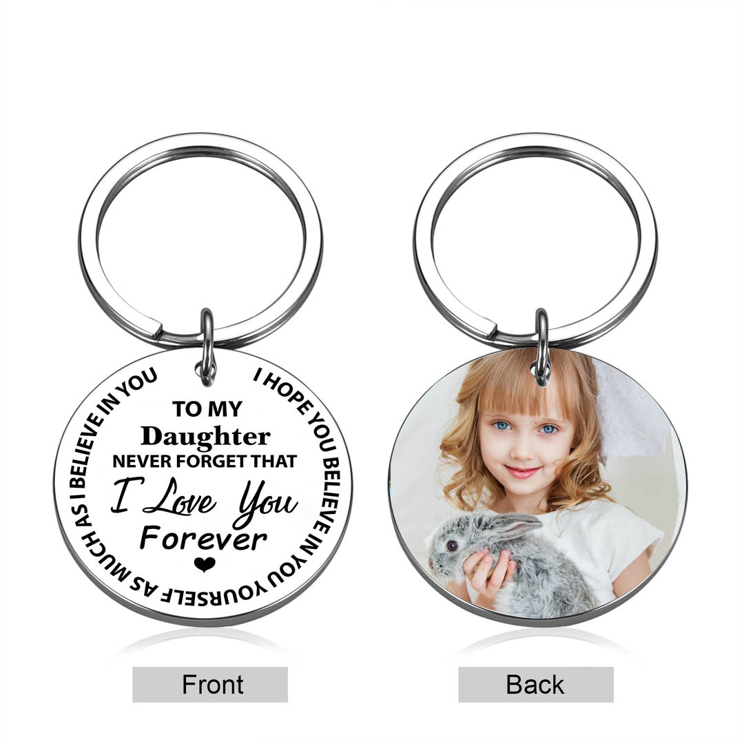 To My Son & Daughter Keyring Custom Photo Keychain "Never Forget That I Love You Forever" Personalised Gifts For Kids-Jessemade AU
