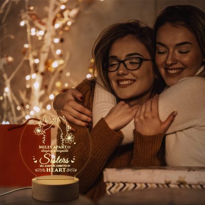 To My Sister - Sisters will always be connected by heart Night Light LED Lamp Bedroom Decoration For Sister-Jessemade AU