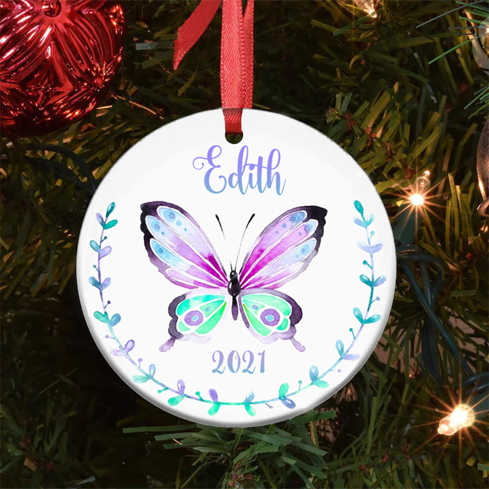 Personalised Butterfly Ornament Custom Name Memorial Ornament-Jessemade AU