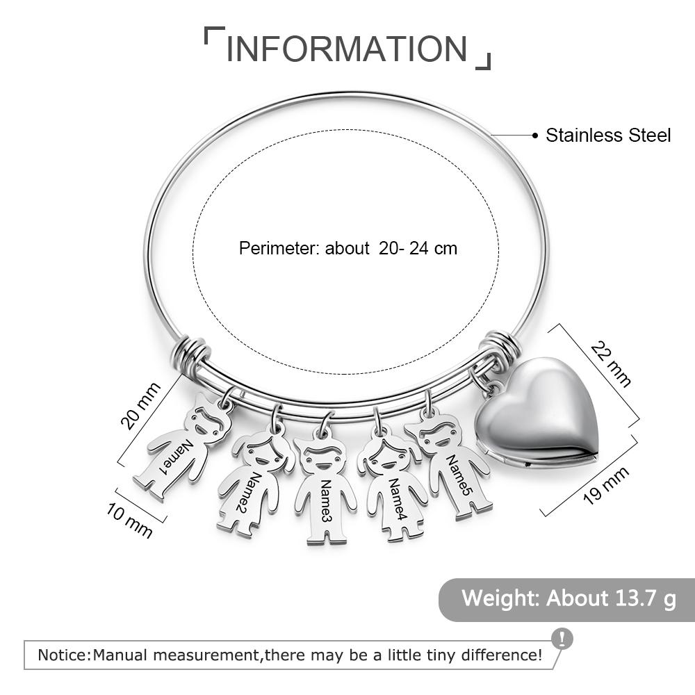 Personalised Heart Photo Locket Bracelet Custom Photo Bracelet Gifts For Mother-Jessemade AU