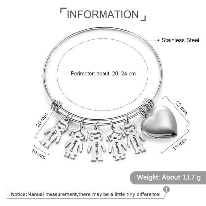 Personalised Heart Photo Locket Bracelet Custom Photo Bracelet Gifts For Mother-Jessemade AU