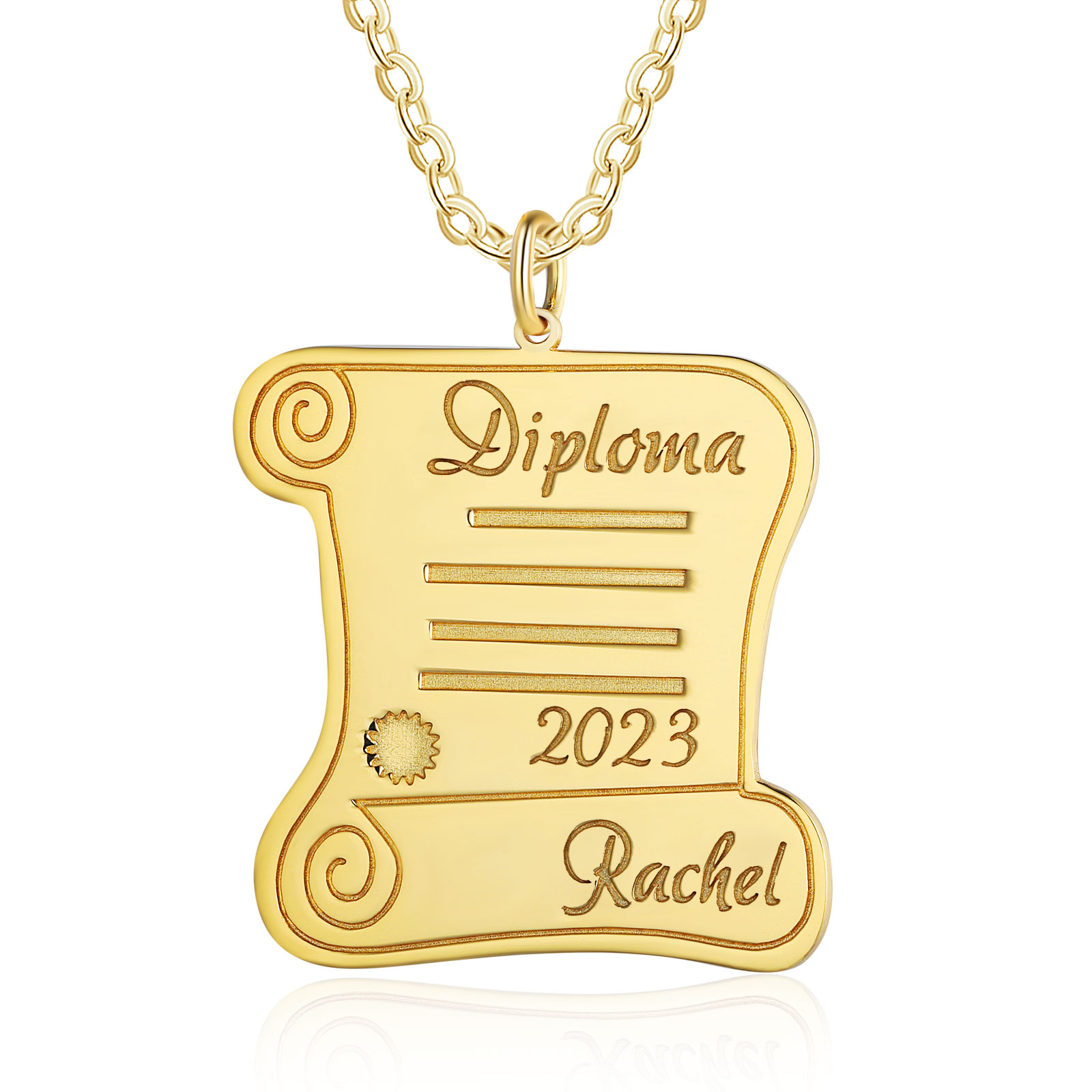 Graduation Gifts Personalised Name Diploma Necklace-Jessemade AU