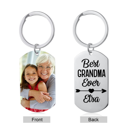 Personalised Photo and Name Keychain for Grandma "Best Grandma Ever" Grandparents' Day Gift-Jessemade AU