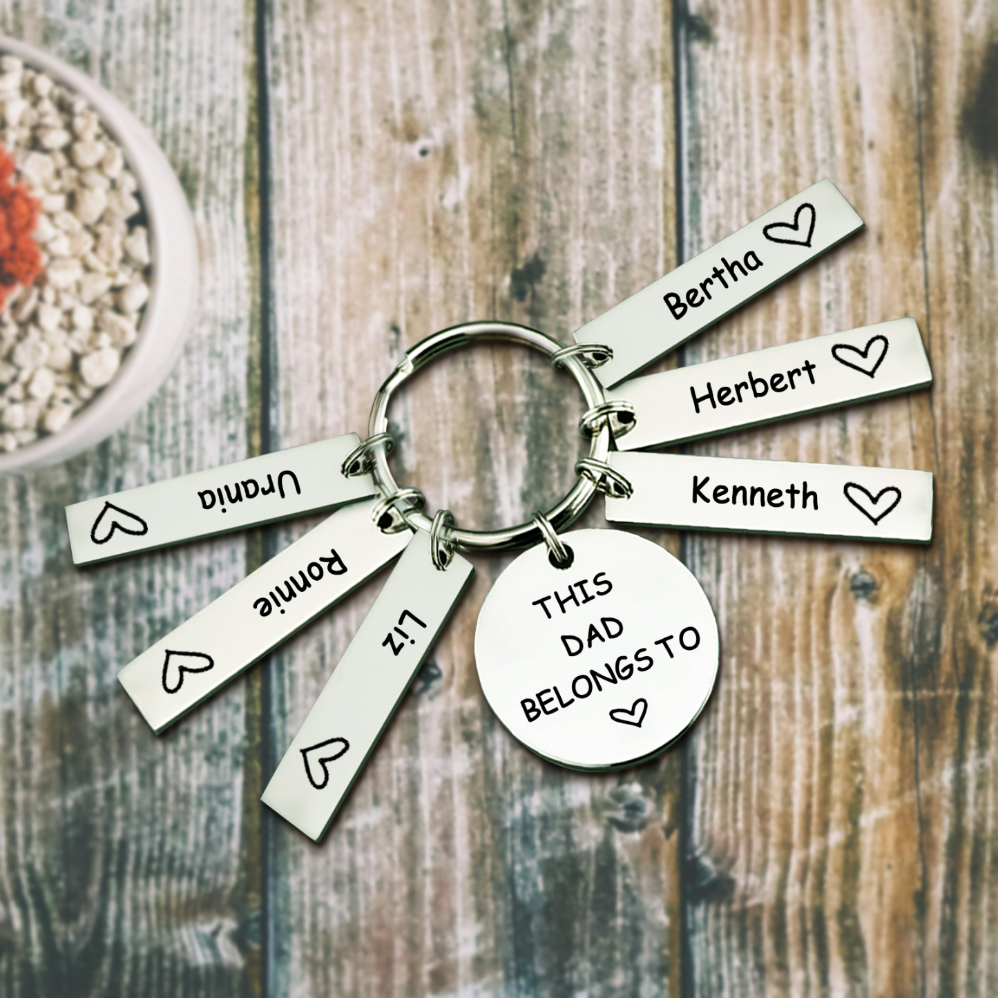 6 Names - Personalised Name Keychain Stainless Steel Keychain Special Gift for Mummy/Dad-Jessemade AU