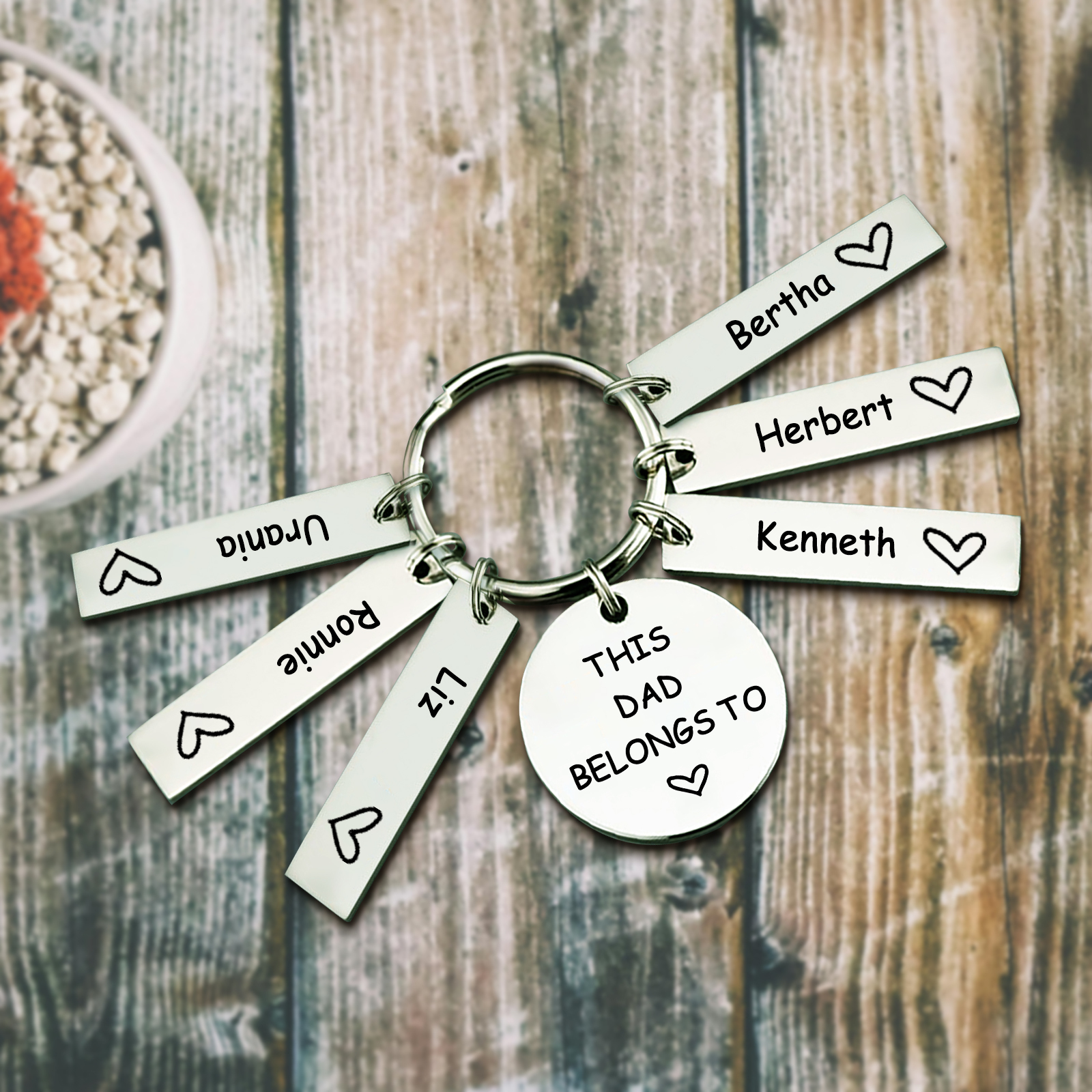 6 Names - Personalised Name Keychain Stainless Steel Keychain Special Gift for Mummy/Dad-Jessemade AU