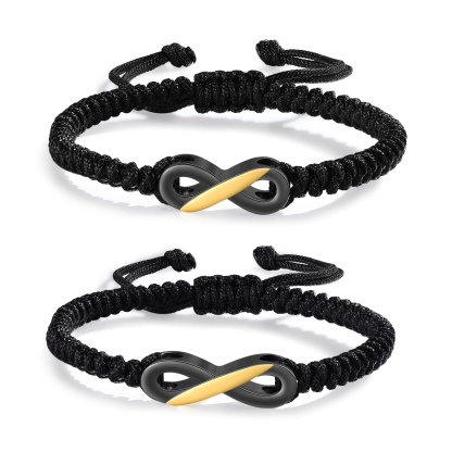 Personalised Infinity Bracelet Set Customised 2 Names Bracelet Valentine's Day Gifts for Couples-Jessemade AU