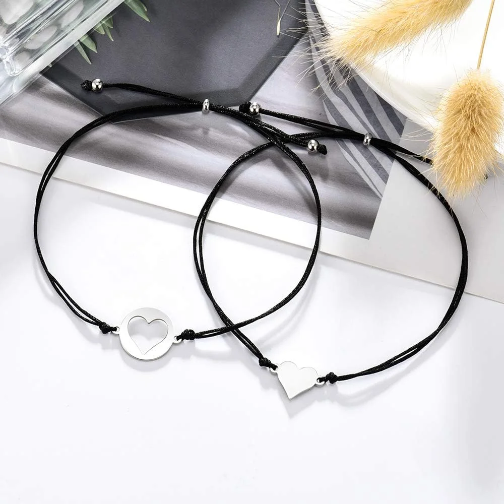 Mother and Daughter Heart Bracelet Back To School Gift Adjustable String Bracelet-Jessemade AU