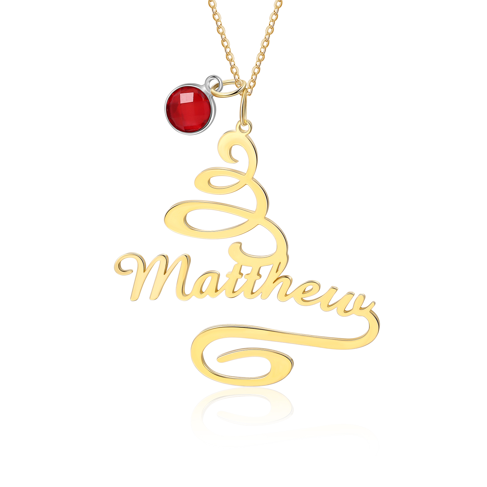 Personalised Name Necklace Custom 1 Birthstone Christmas Tree Necklace for Her-Jessemade AU