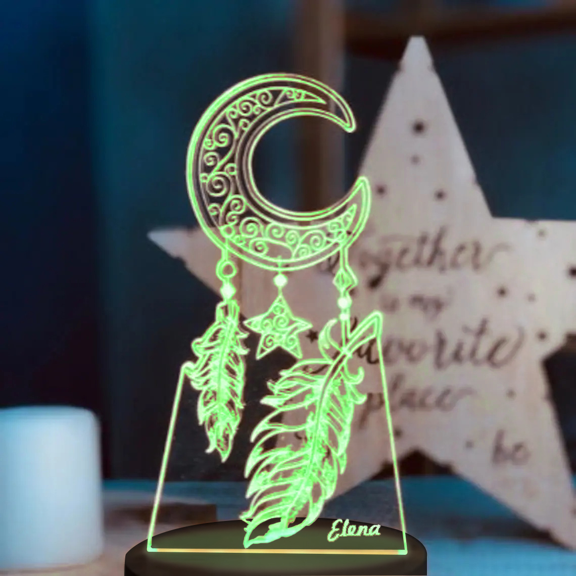 Personalised Dream Catcher Night Light Custom Name Gifts For Kids-Jessemade AU