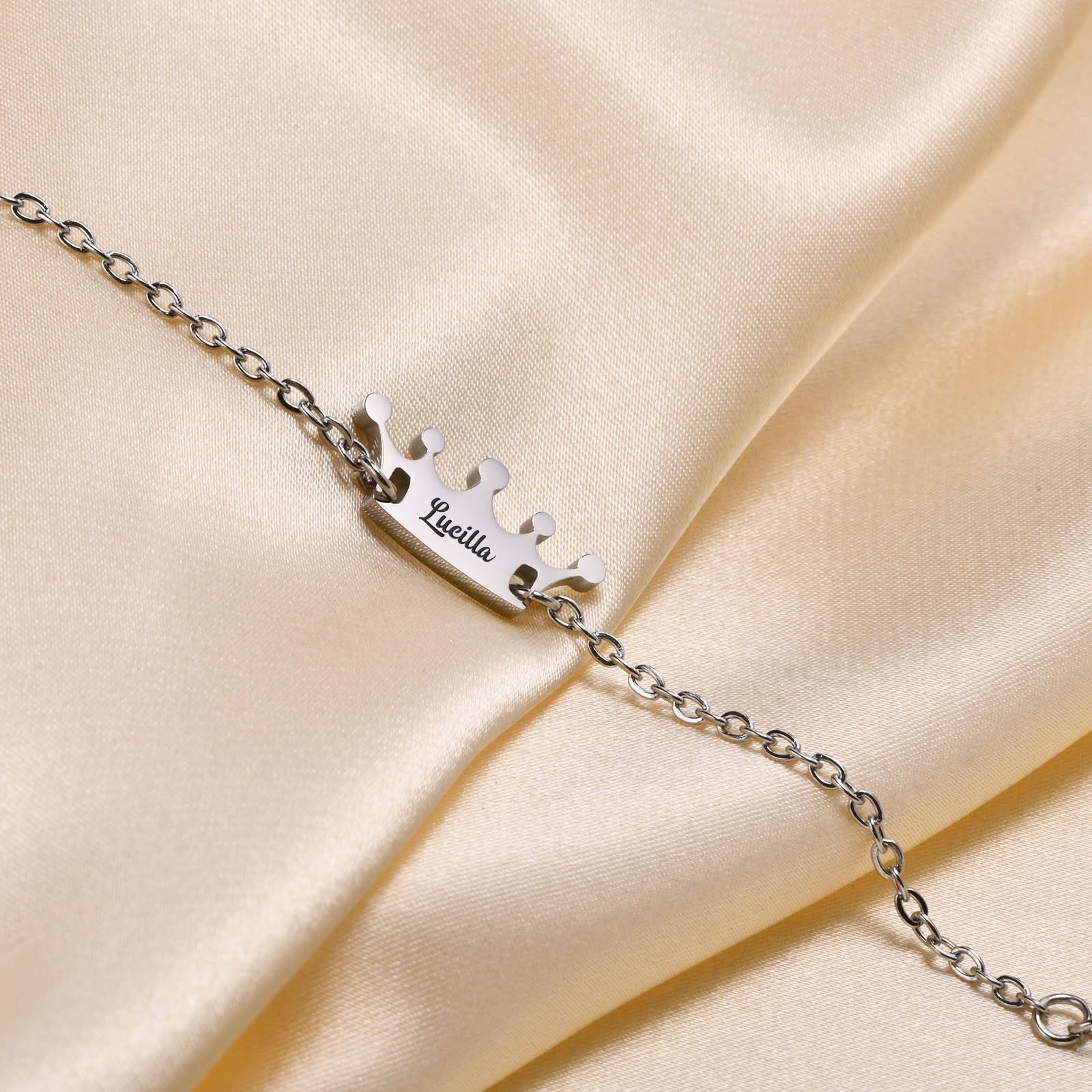 Personalised Crown Bracelet Custom Name Bracelet for her-Jessemade AU