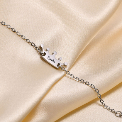 Personalised Crown Bracelet Custom Name Bracelet for her-Jessemade AU