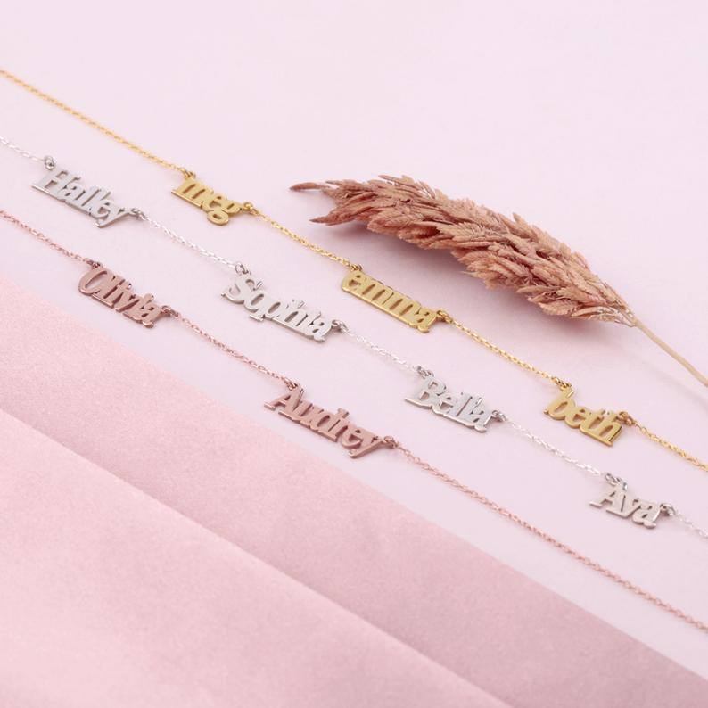 Personalised Necklace Custom 3 Names Necklace Gift For Women-Jessemade AU