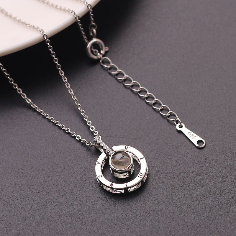 Personalised 100 Languages Projection Necklace Engraved  " I LOVE YOU"  Photo Necklace Gifts For Her-Jessemade AU