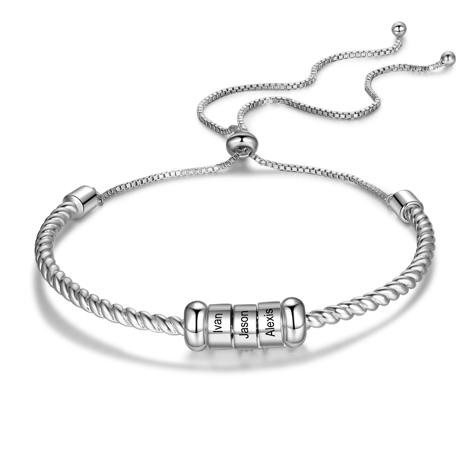 Personalised 3 Names Women's Bracelet With Beads-Jessemade AU