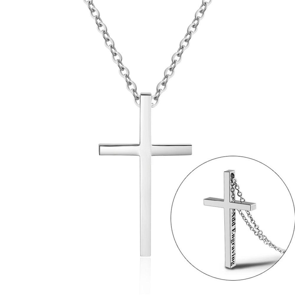 Confirmation Gift Cross Pendant Necklace for Women Men Engraved Name Customised Necklace-Jessemade AU