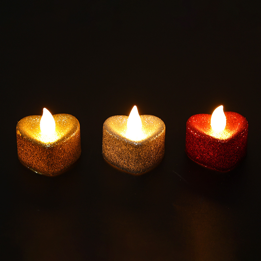 Electronic Candle Heart-Shaped Night Light LED Romantic Decorations-Jessemade AU