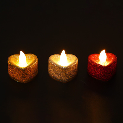 Electronic Candle Heart-Shaped Night Light LED Romantic Decorations-Jessemade AU