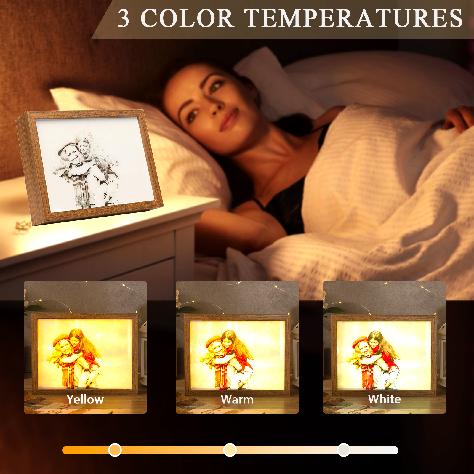 Personalised Photo Frame Night Light Changeable Colour Lamp Home Decor Personalised Gifts for Family Friends-Jessemade AU