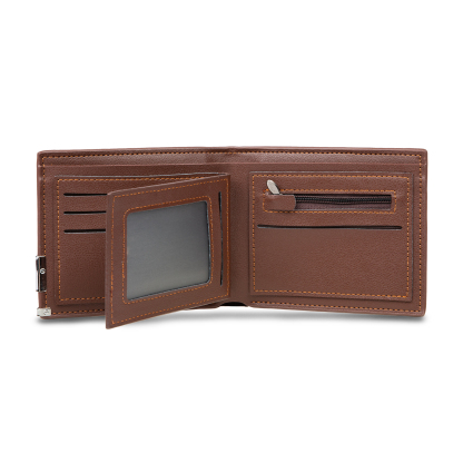 Personalised Leather Wallet Engraved Photo Folding Wallet Short Purse Love Gifts For Him-Jessemade AU