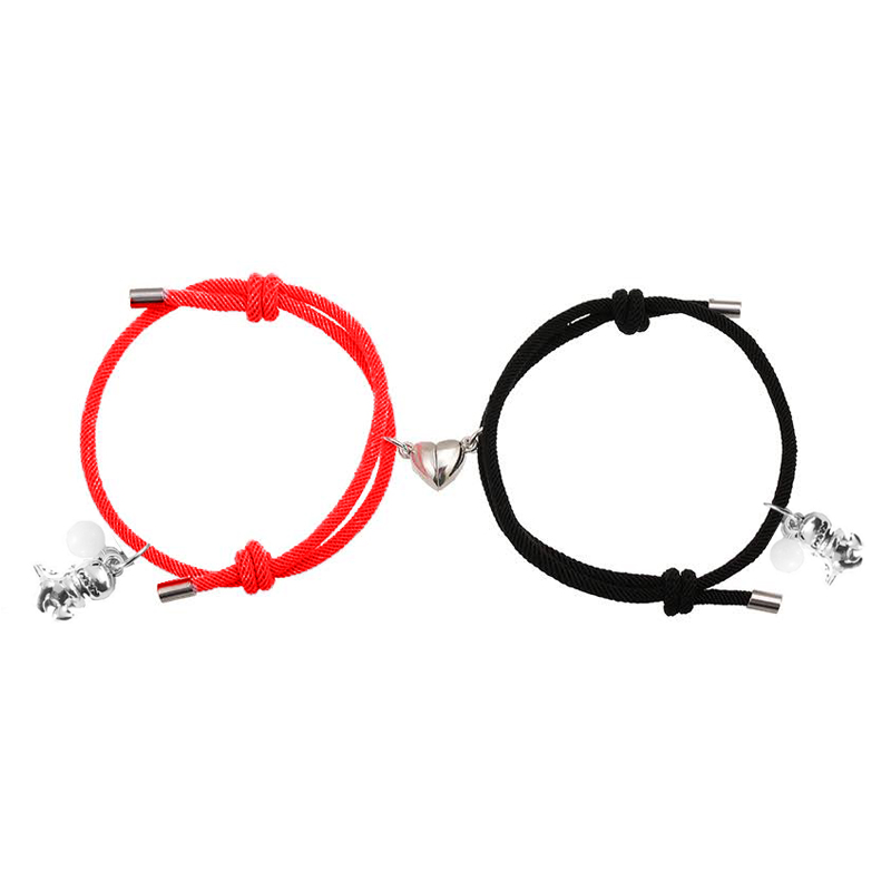 Two Souls One Heart Bracelet With Dinosaur Pendant Magnetic Bracelet Set-Jessemade AU