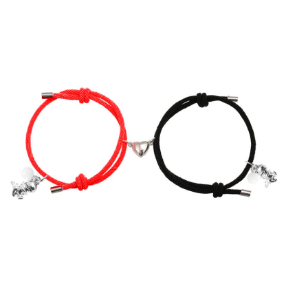 Two Souls One Heart Bracelet With Dinosaur Pendant Magnetic Bracelet Set-Jessemade AU