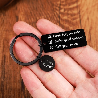 Have Fun Be Safe Make Good Choices Call Your Mom Keychain for Kids-Jessemade AU