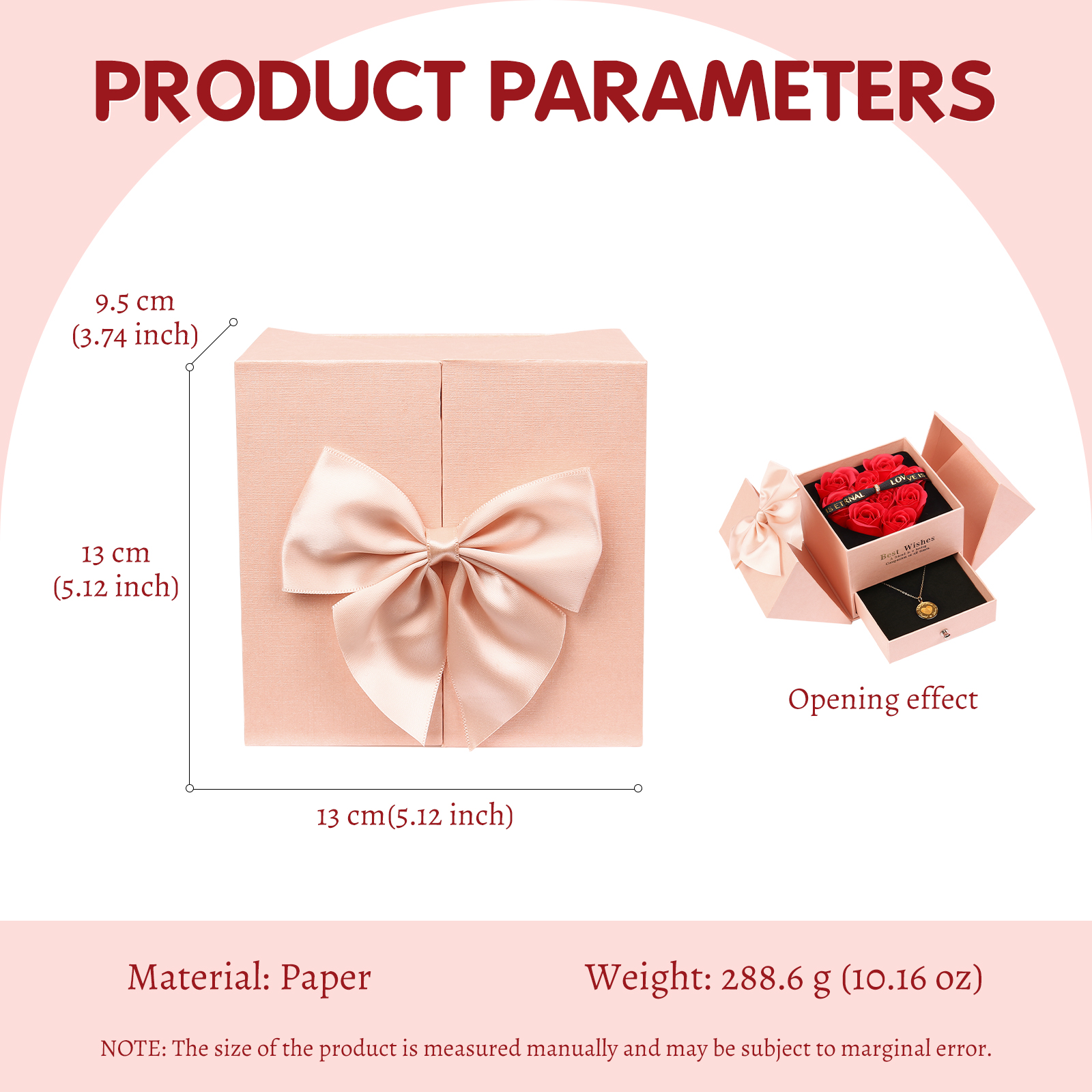 Red Rose Exquisite Jewelry Box Storage Box Valentine's Day Gift Packaging Box-Jessemade AU