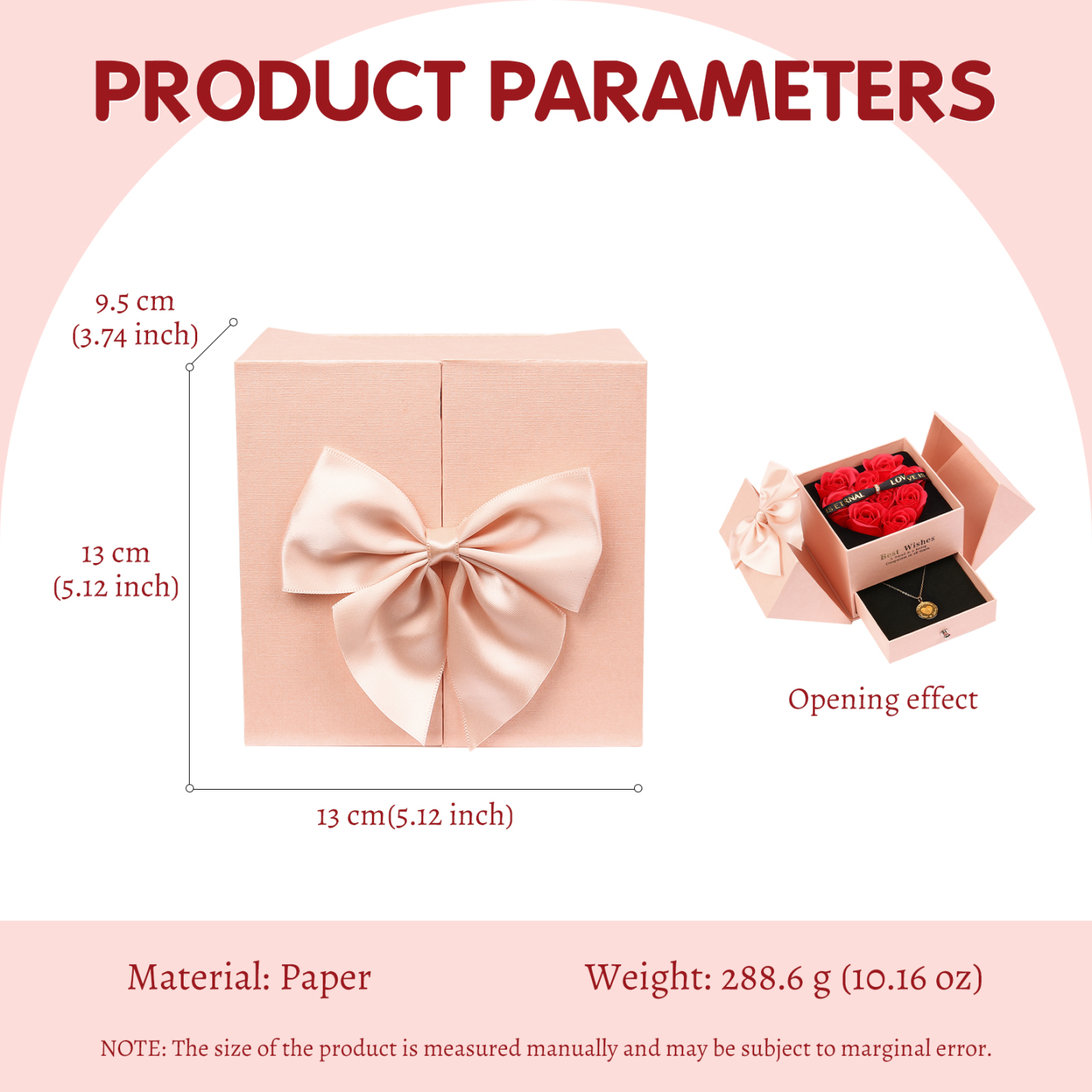 Red Rose Exquisite Jewelry Box Storage Box Valentine's Day Gift Packaging Box-Jessemade AU