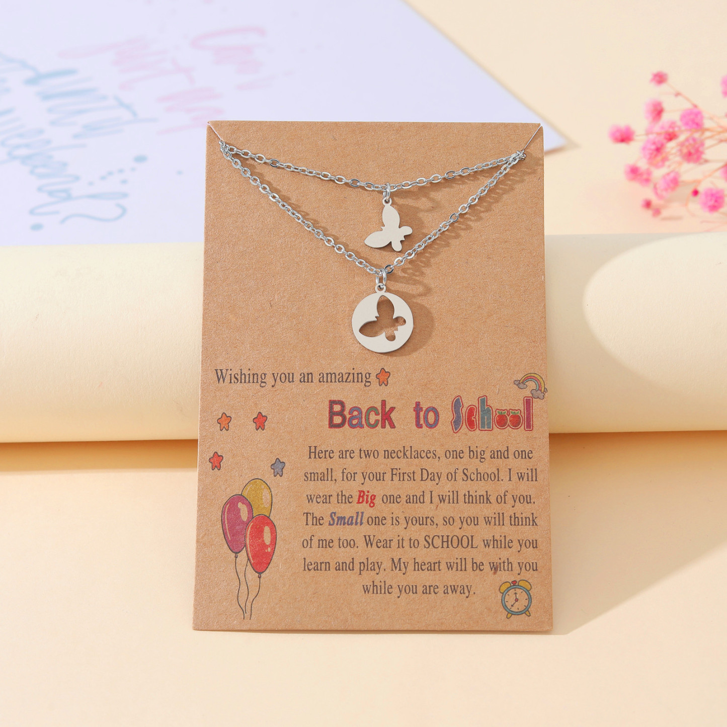 Necklaces for Women Dainty Teen Butterfly Necklaces Size Adjustable for Mother and Daughter-Jessemade AU