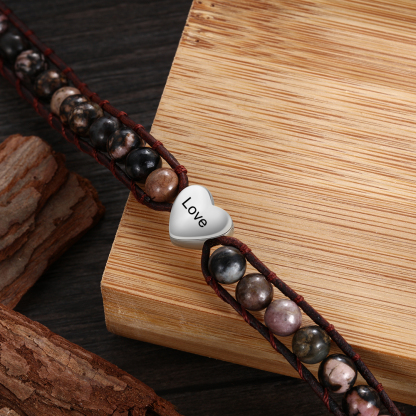 Personalised Multi-loop Stacking Bracelet Round Beads Men's Bracelet Gifts For Him-Jessemade AU