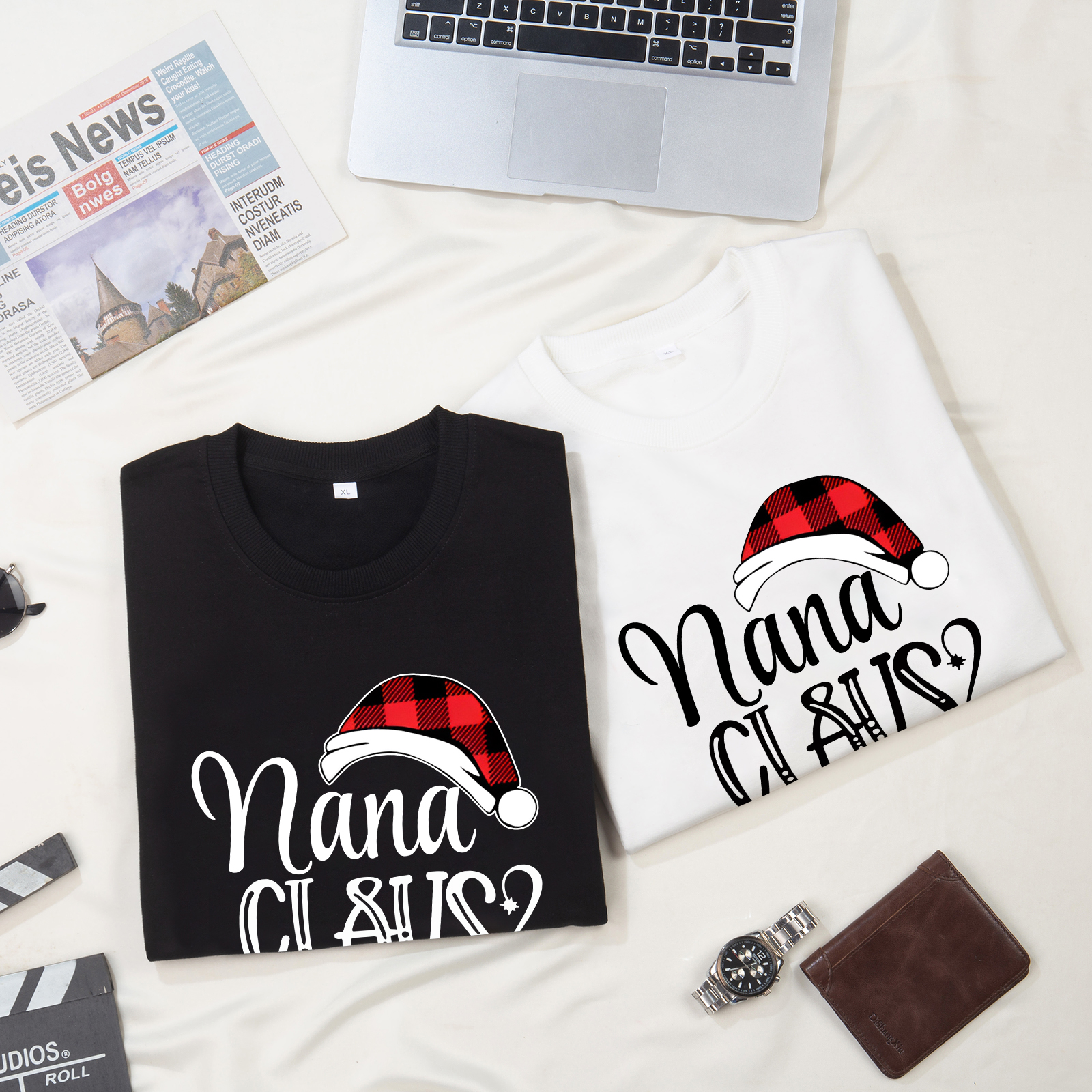 3 Names - Personalised Christmas Sweatshirt Custom Name & Text Sweatshirt Nana Claus Sweatshirt Gift for Family -Jessemade AU