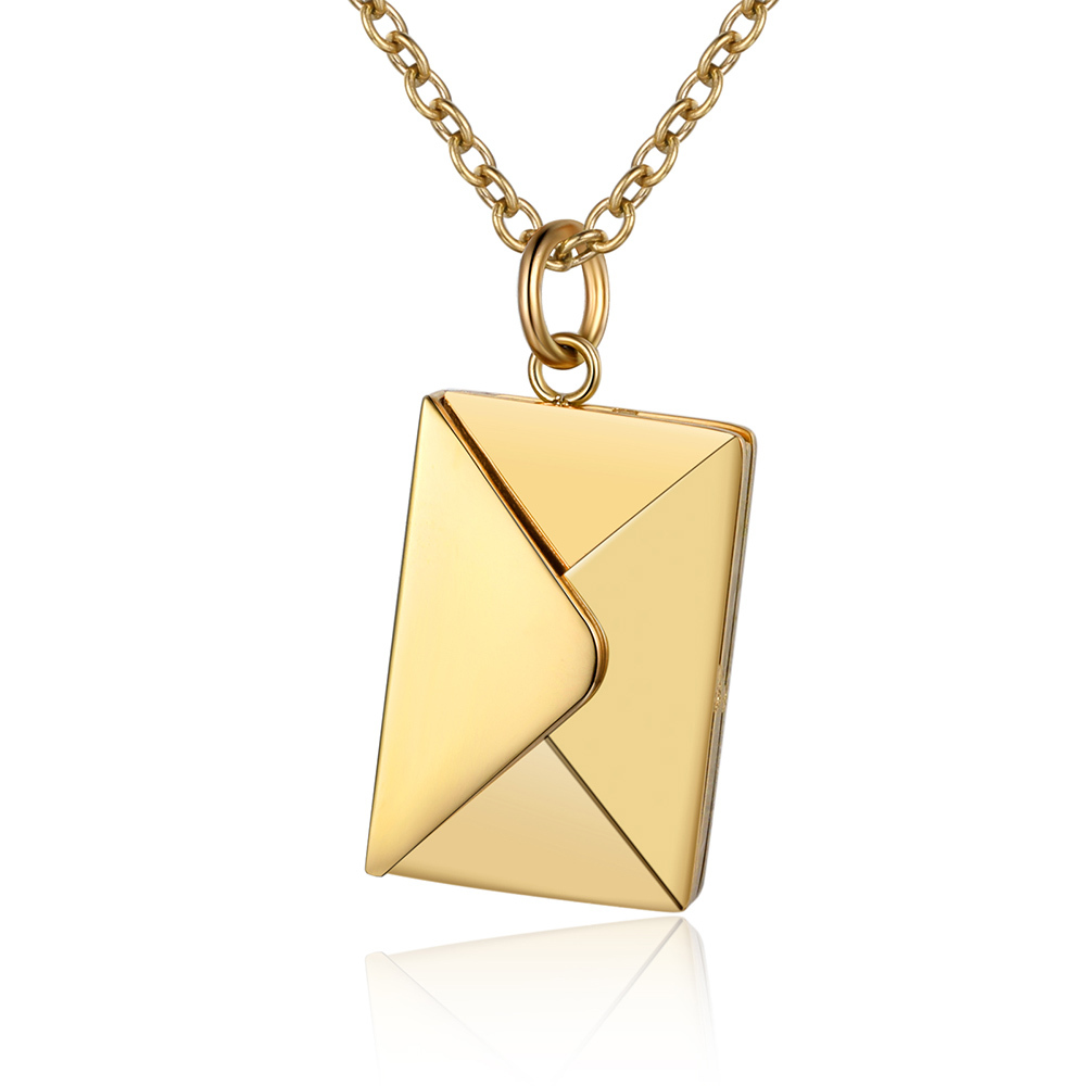 Personalised Envelope Pendant Necklace Customised Photo & Text Necklace Gold/Silver/Rose Gold Valentine’s Day Gift for Her-Jessemade AU