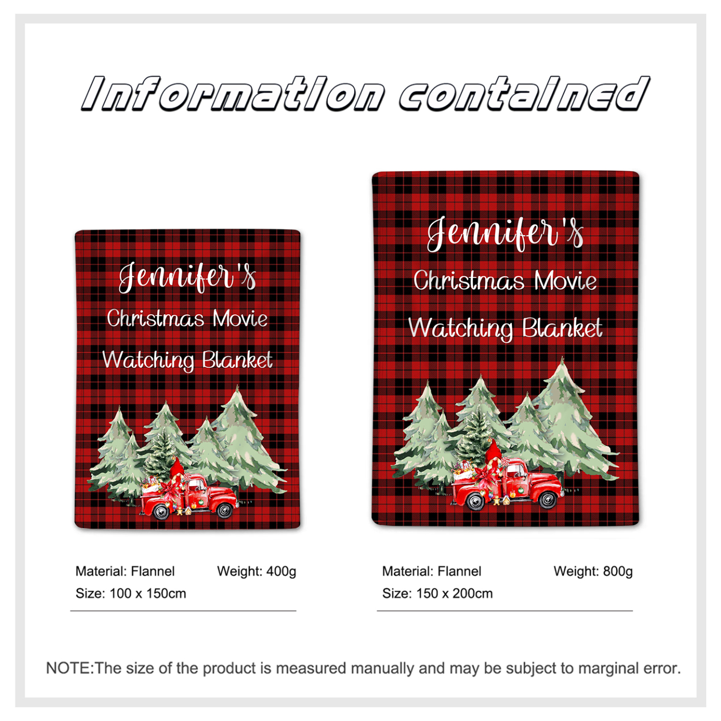 Personalised Christmas Movie Blanket Custom Name Blanket Christmas Gift for Family Friends - Christmas Movie Watching Blanket-Jessemade AU