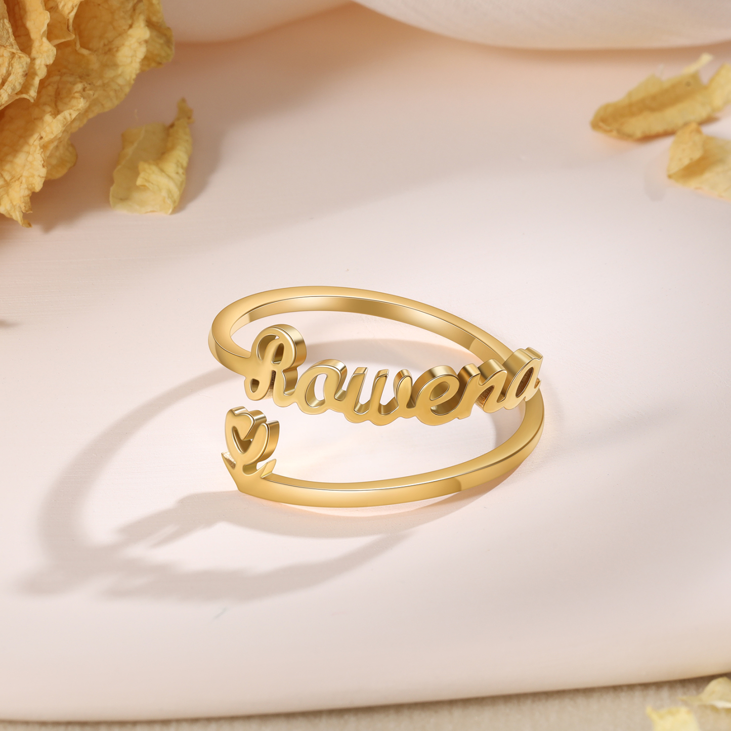 Personalised Name Ring with Heart Custom One Name Classic Rings for Her-Jessemade AU