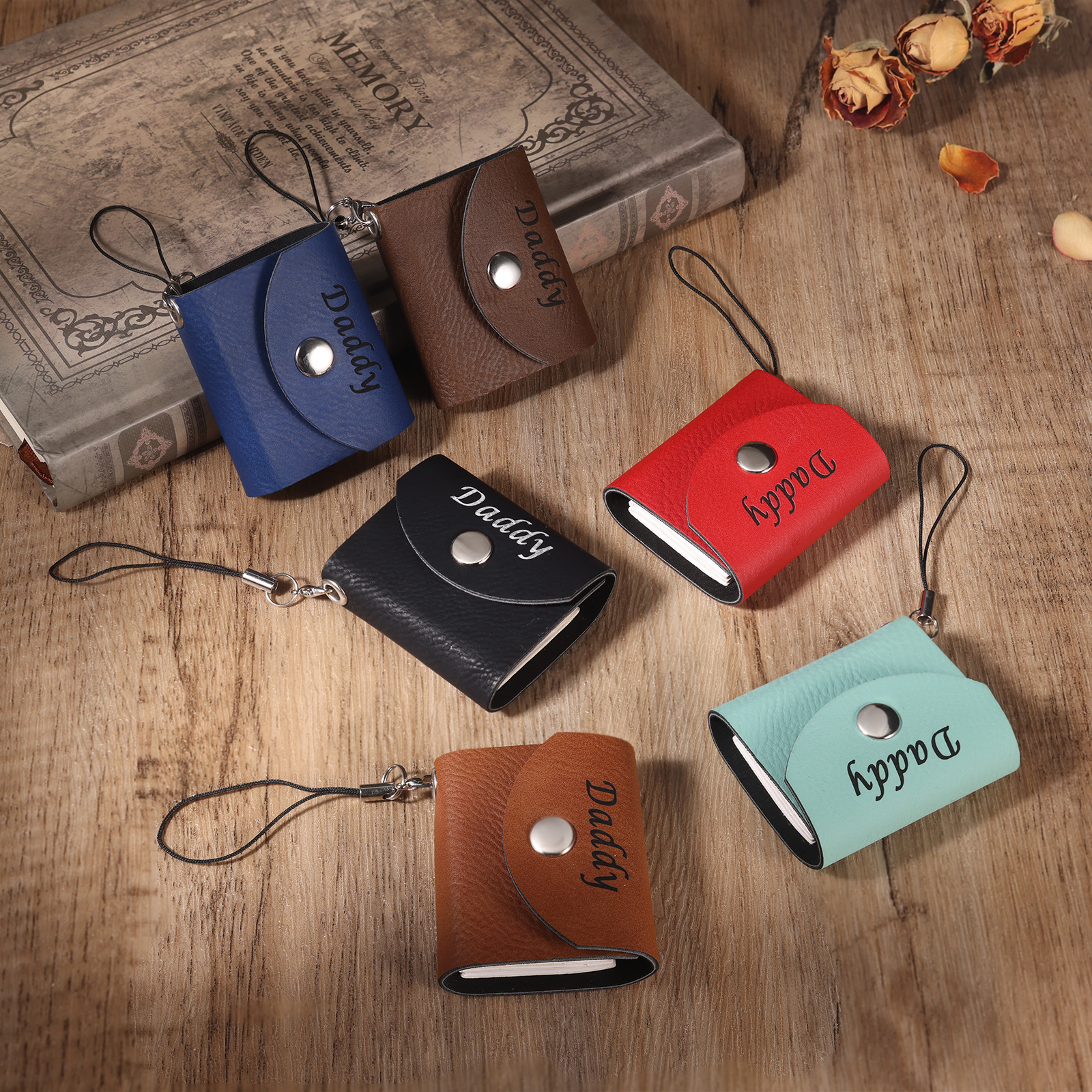 10 Photos - Personalised Mini Album Keychain Customised Photo & Name Leather Keychain Romantic Gift for Her-Jessemade AU