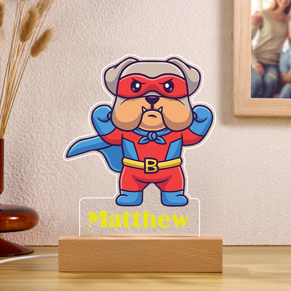 Cute Puppy LED Night Light Dog Night Lamp Personalised Name Night Light Gifts For Kids-Jessemade AU