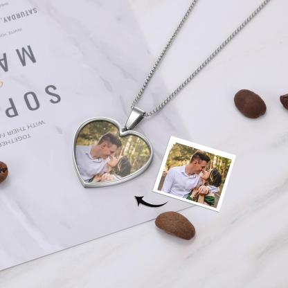 Personalised Heart Necklace Custom Photo Necklace Gifts For Her-Jessemade AU