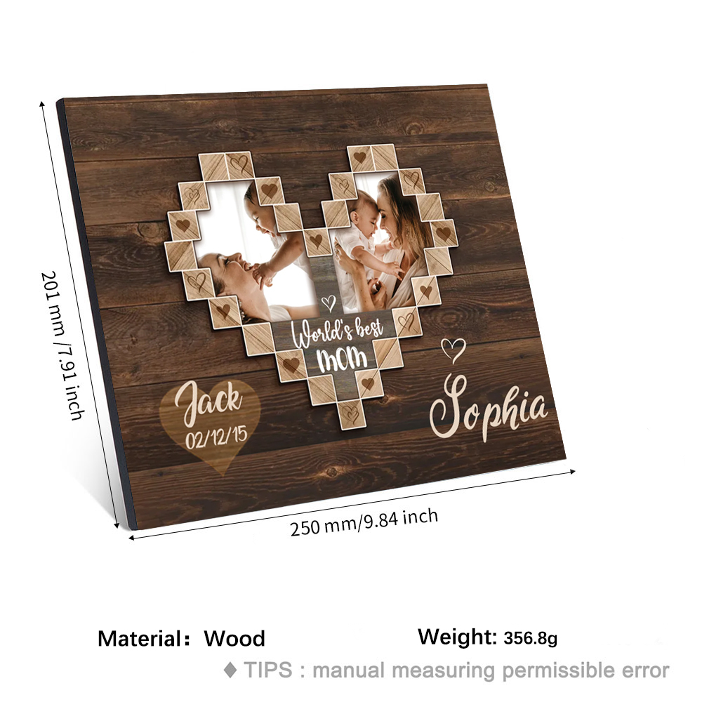 Mother Picture Board Personalised Photo Keepsake With 1 Kid Names Wood Signs Photo Frame Gifts For Mom-Jessemade AU