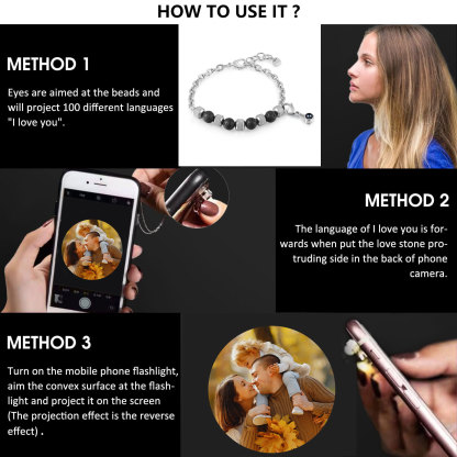 Personalised Projection Bracelet Custom Photo Bracelets Stainless Steel Adjustable Bracelet Creative Gift for Women/Girls-Jessemade AU