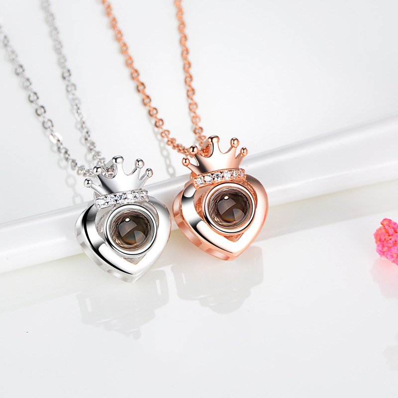 Personalised 100 Languages Projection Necklace Engraved  " I LOVE YOU"  Gifts For Her-Jessemade AU