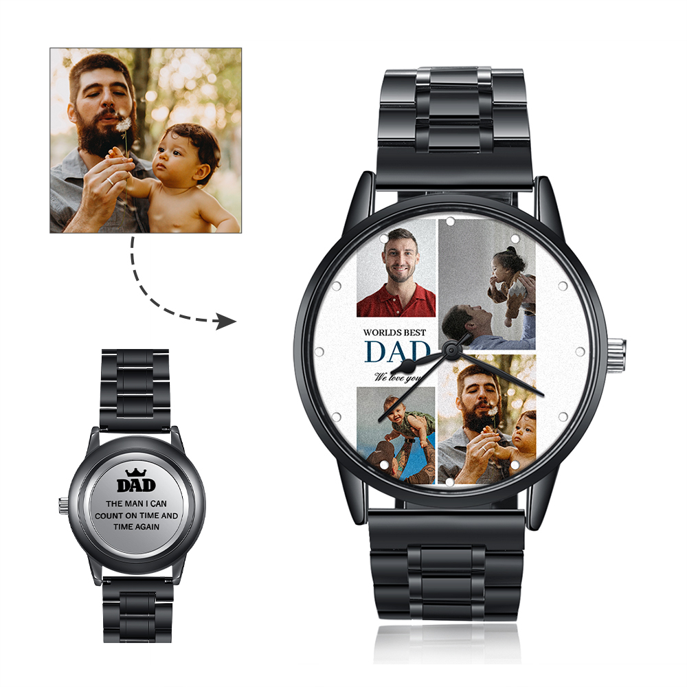 Personalised Photo Watch Custom 4 Photos Mechanical Watch Gifts for Him-Jessemade AU