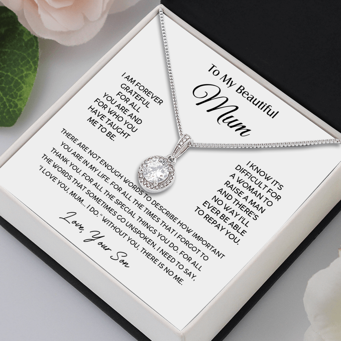 To My Beautiful Mum Necklace Mother's Day Gift Set - I Am Forever Grateful For All You Are And For Who You Have Taught Me Το Be-Jessemade AU