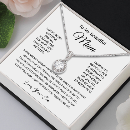 To My Beautiful Mum Necklace Mother's Day Gift Set - I Am Forever Grateful For All You Are And For Who You Have Taught Me Το Be-Jessemade AU