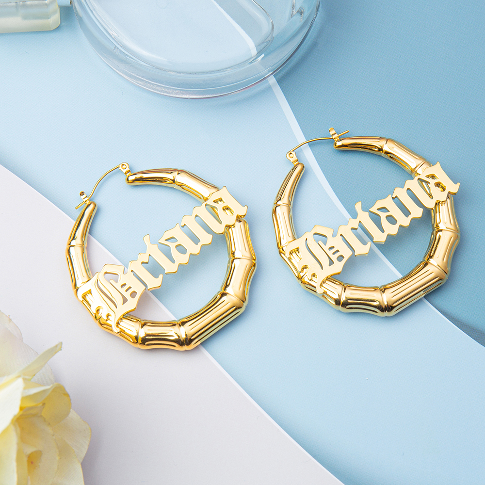 Personalised Name Hoop Earring Customised Crown Name Earrings for Her-Jessemade AU